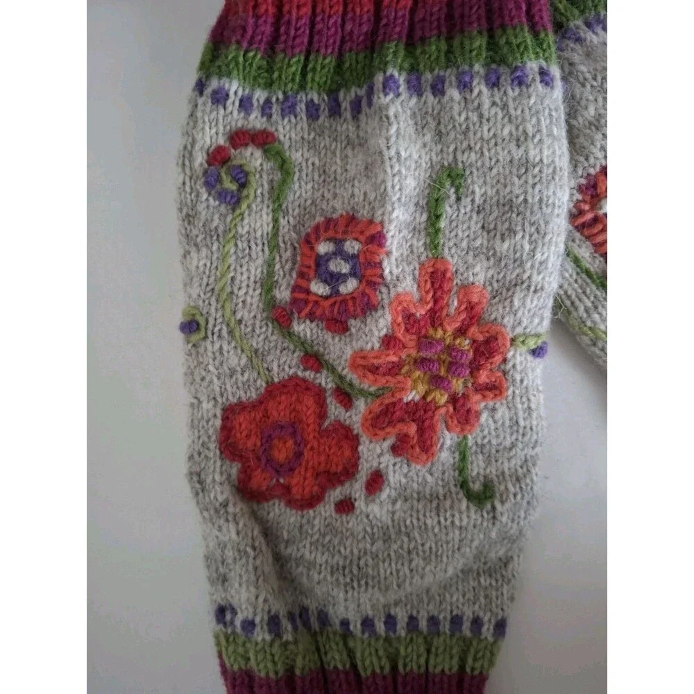 Lost Horizons 100% Wool Boot Cuffs Womens Beige/Multi Nepal NWT Vienna